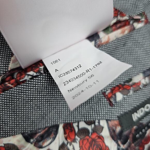 Indochino Blazer Mens 46 Gray Newbury Skull Lining Wool Jacket Timeless Classic - Picture 7 of 16